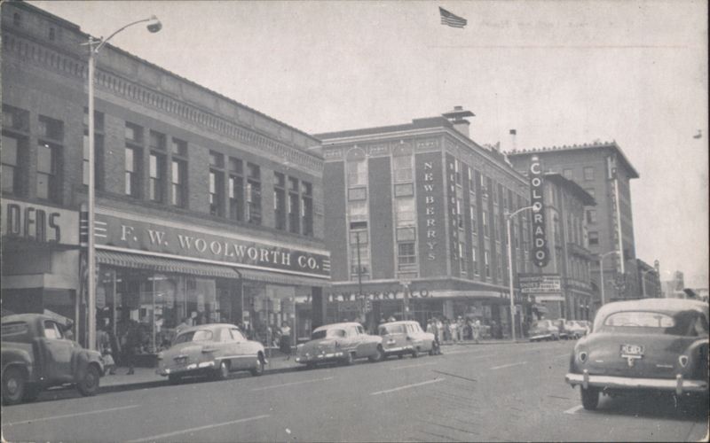 Main Street with Woolworth's and Newberry's, Pueblo, CO Colorado