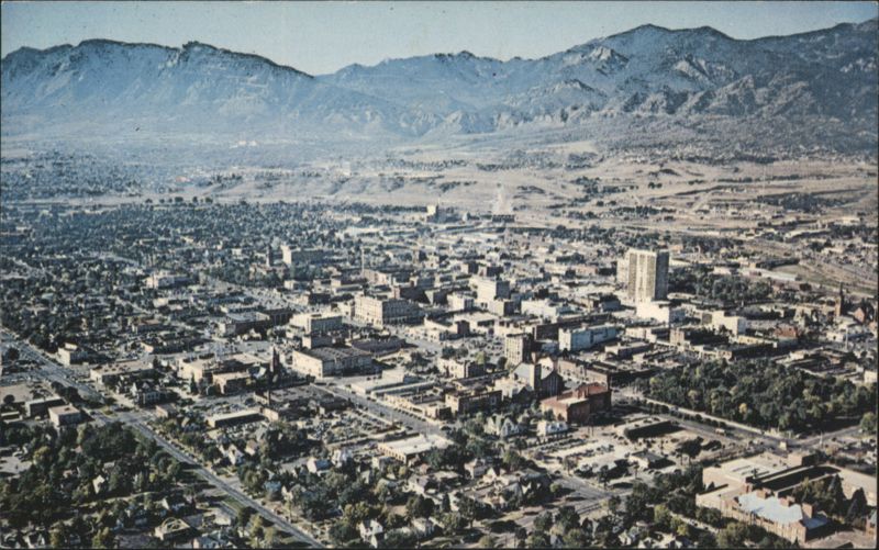 Aerial View of Colorado Springs and Cheyenne Mountain