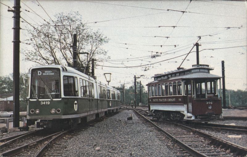 New Meets The Old, Light Rail Vehicles, Newton, MA Massachusetts
