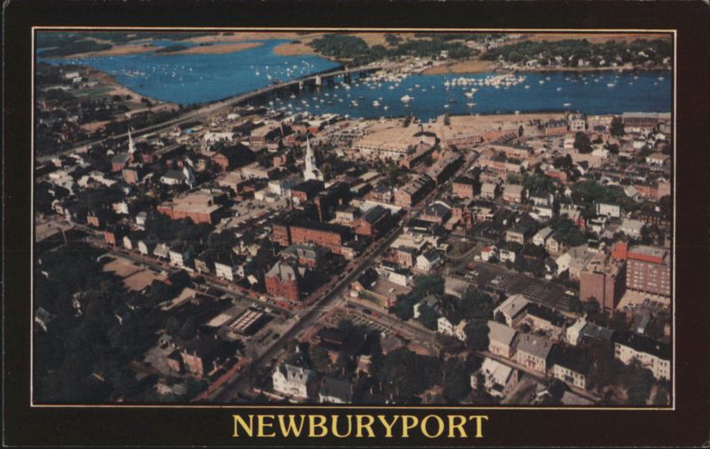 Aerial View of Newburyport and Merrimack River Massachusetts