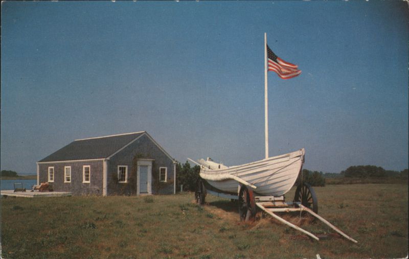 Old Lifeboat at Madaket Life Saving Station, Nantucket, MA Massachusetts