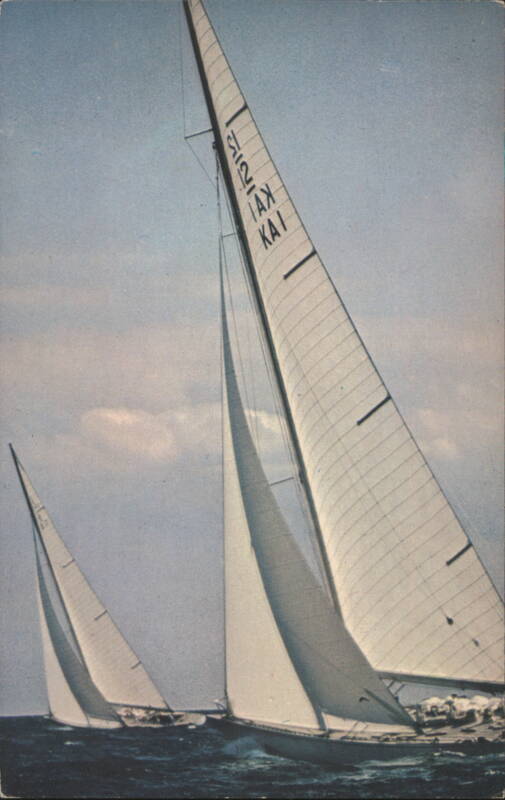 America's Cup Yachts off Newport, RI Rhode Island