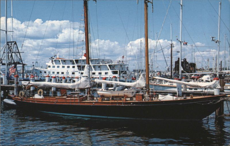 Sailboats and Pleasure Craft in Newport Harbor Rhode Island