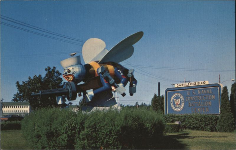 Seabee Emblem Statue, Naval Construction Battalion Center Davisville Rhode Island