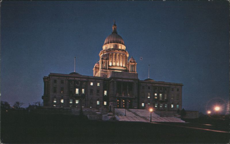 Rhode Island State House at Night, Providence, RI