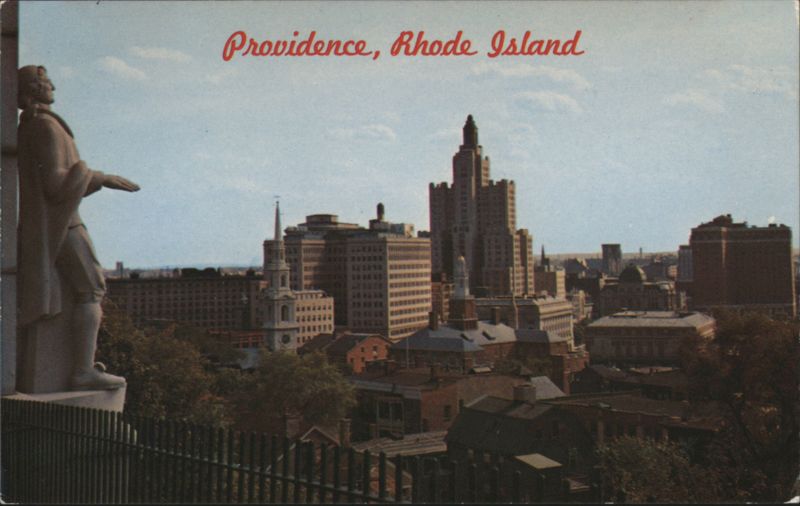 Roger Williams Statue Overlooking Providence, Rhode Island