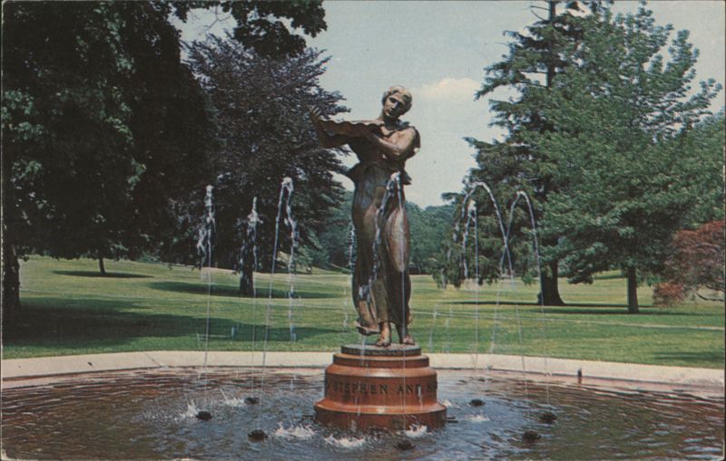 Fountain and Statue, Wilcox Park, Westerly, RI Rhode Island