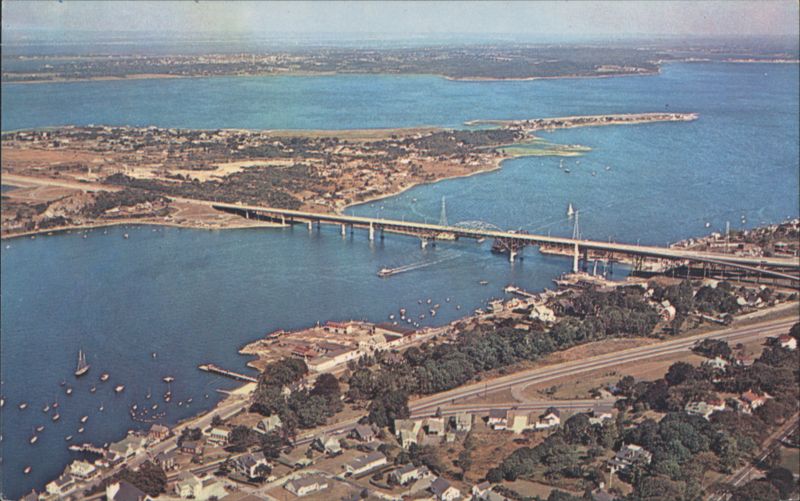 Sakonnnet River Bridge connecting Tiverton and Portsmouth Rhode Island