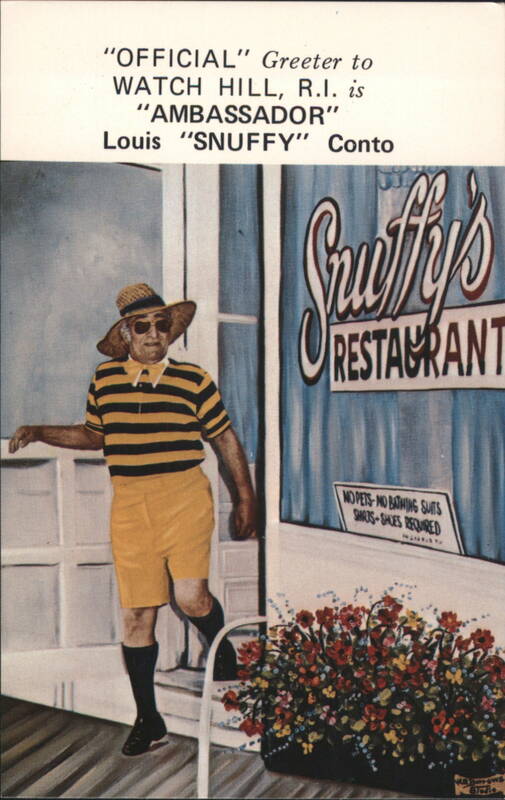 Louis 'SNUFFY' Conto at Snuffy's Restaurant, Watch Hill, RI Rhode Island