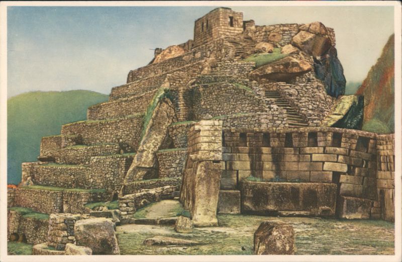 Templo e Intihuatana, Ruins of Machupicchu, Cuzco, Peru