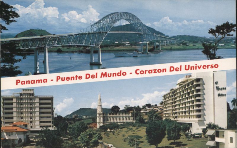 Bridge of the Americas and El Panama Hilton, Panama Panama City