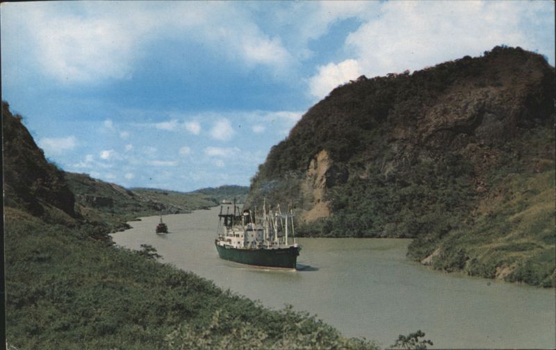 Ships in Culebra Cut, Panama Canal