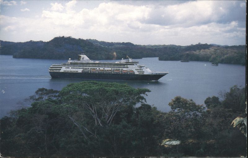 Holland America Lines Vessel Passing through the Panama Canal Balboa