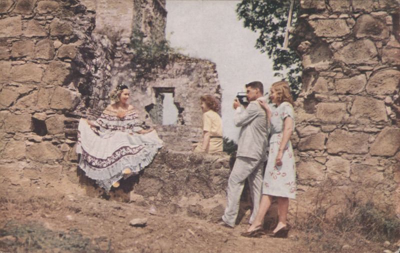 Woman in Fiesta Costume, Old Panama Cathedral Ruins