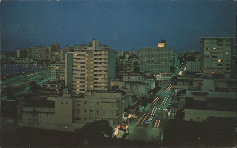 Night View of Modern Santurce Puerto Rico Herbert E. Miller