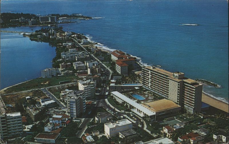 Aerial View of Condado Hotels, San Juan Puerto Rico
