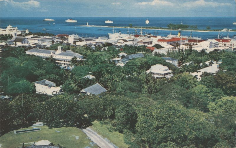View Overlooking Town and Harbor, Nassau Bahamas Herbert E. Miller