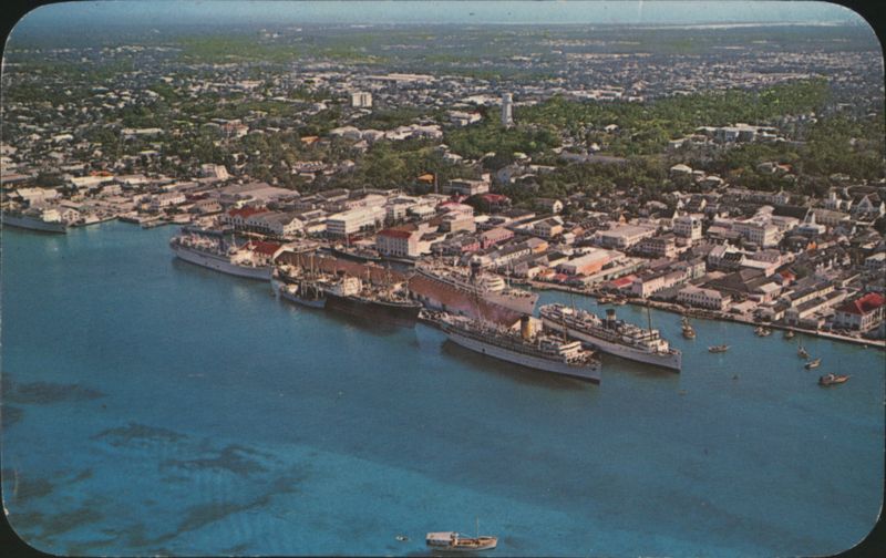 Waterfront Docks with Cruise Ships, Nassau The Bahamas