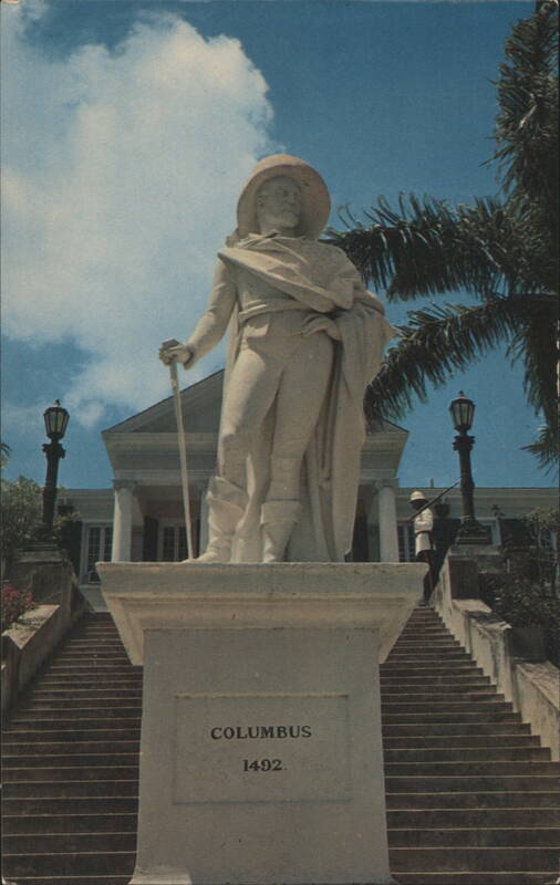 Columbus Statue and Government House, Nassau Bahamas