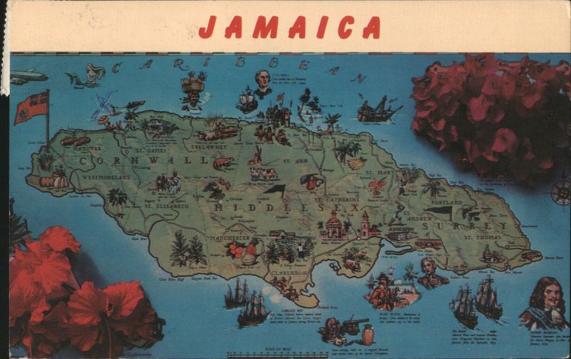 Pictorial Map of Jamaica