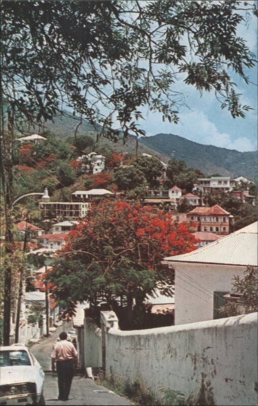Hilly Street Scene in St. Thomas Virgin Islands U.S. Virgin Islands