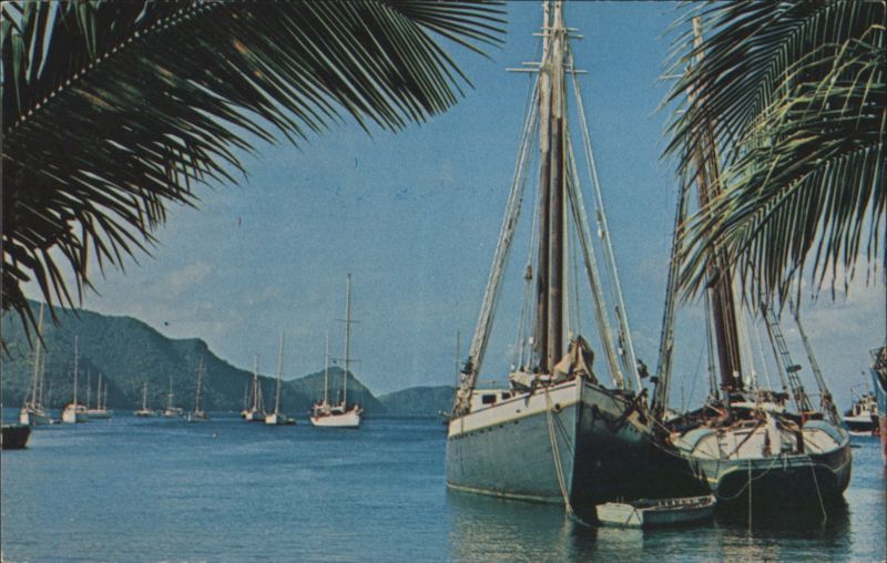 Island Schooners at Anchor in Admiralty Bay, Bequia Saint Vincent and the Grenadines