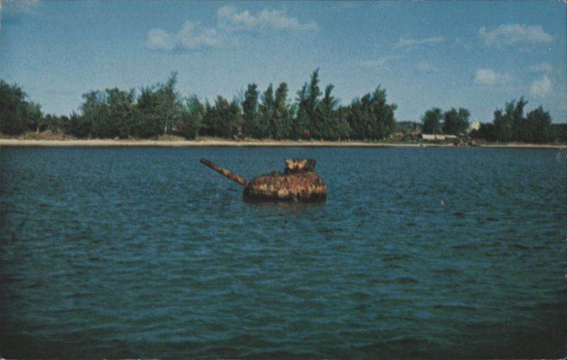 World War II Tank Rests Off the Beach on Saipan MP
