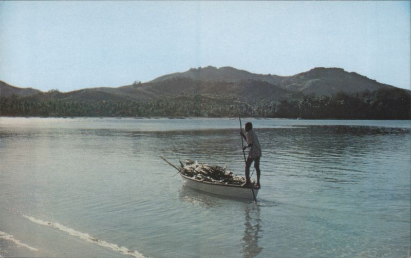 Boatman with Firewood, Yasawa Islands Fiji South Pacific