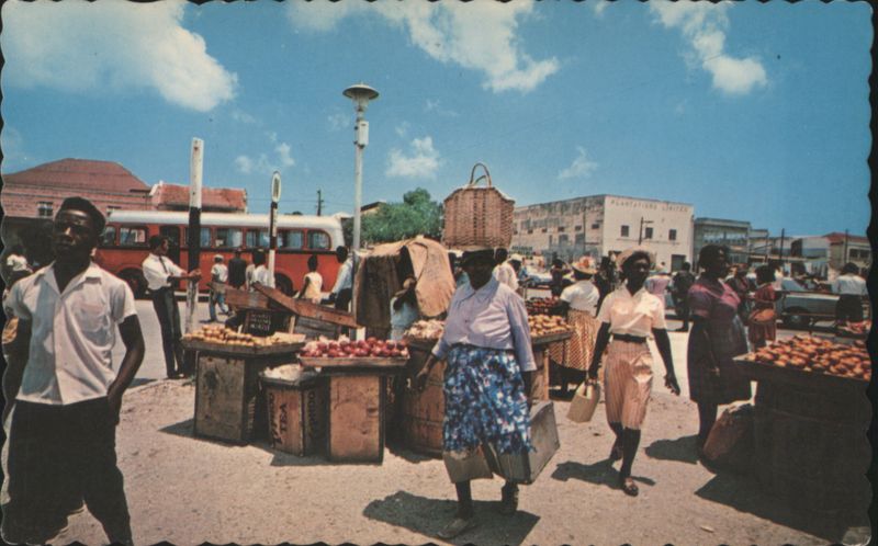 Native Fruit Vendors, Bridgetown, Barbados Caribbean Islands