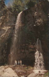 Spouting Rock and Bridal Veil Fall, Glenwood Springs, CO Postcard