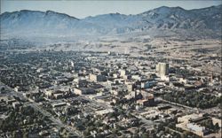 Aerial View of Colorado Springs and Cheyenne Mountain Postcard