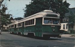 MBTA Trolley Car 3164 in Newton, Massachusetts Postcard