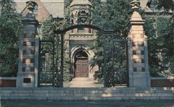 Northampton MA Smith College Admin Bldg Gate Chrome Postcard Postcard