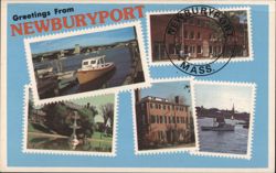 Greetings From Newburyport, Massachusetts Multi-View Postcard
