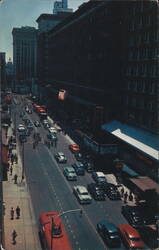 Peachtree Street and State Capitol, Atlanta Postcard