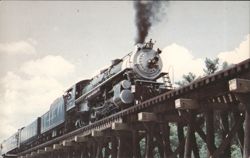 Southern Railway Locomotive No. 4501 on Trestle Bridge Postcard