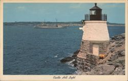 Castle Hill Light, Newport Postcard