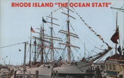Tall Ships in Newport, Operation Sail, Rhode Island Postcard