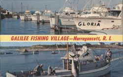 Galilee Fishing Village, Narragansett, RI Postcard