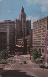 Skyscrapers Looking from College Hill, Providence Postcard