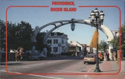 Welcome Arch on Atwells Avenue, Providence, RI Postcard