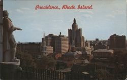 Roger Williams Statue Overlooking Providence, Rhode Island Postcard