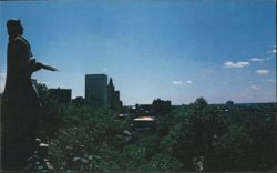 Statue of Roger Williams Overlooking Providence Postcard