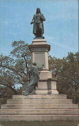 Roger Williams Statue and the Muse of History, Providence, RI Postcard