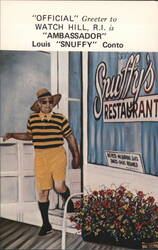 Louis 'SNUFFY' Conto at Snuffy's Restaurant, Watch Hill, RI Postcard