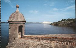 El Morro Sentry Box Overlooking San Juan Bay Postcard