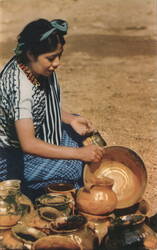 Indian Girl with Pottery, Guatemala Postcard