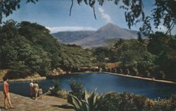 Atecozol National Park, Erupting Izalco Volcano Postcard