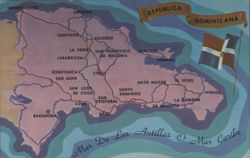 Illustrated Map of Dominican Republic Postcard