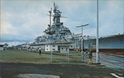 U.S.S. ALABAMA in the Panama Canal Postcard